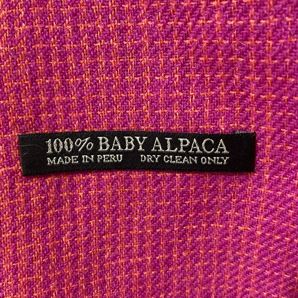 Gorgeous Baby Alpaca Wrap, Made in Peru, Pink and Orange, Rare - Picture 16 of 16